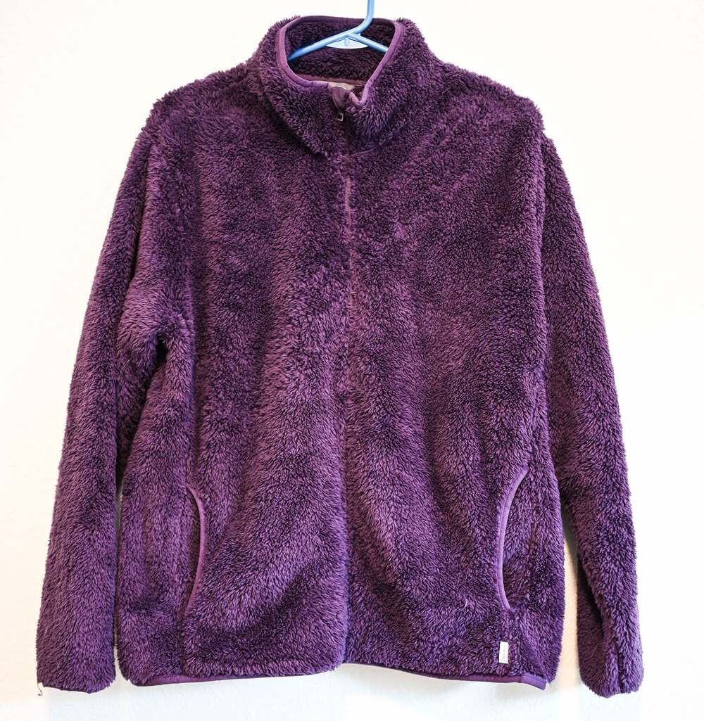 Eddie Bauer Women's Full-Zip Plush Fleece Teddy Jacket in Purple
